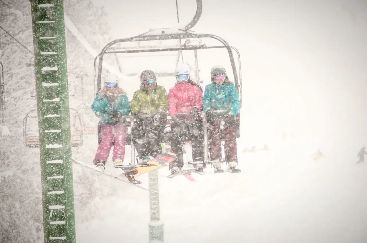 People on a chairlift