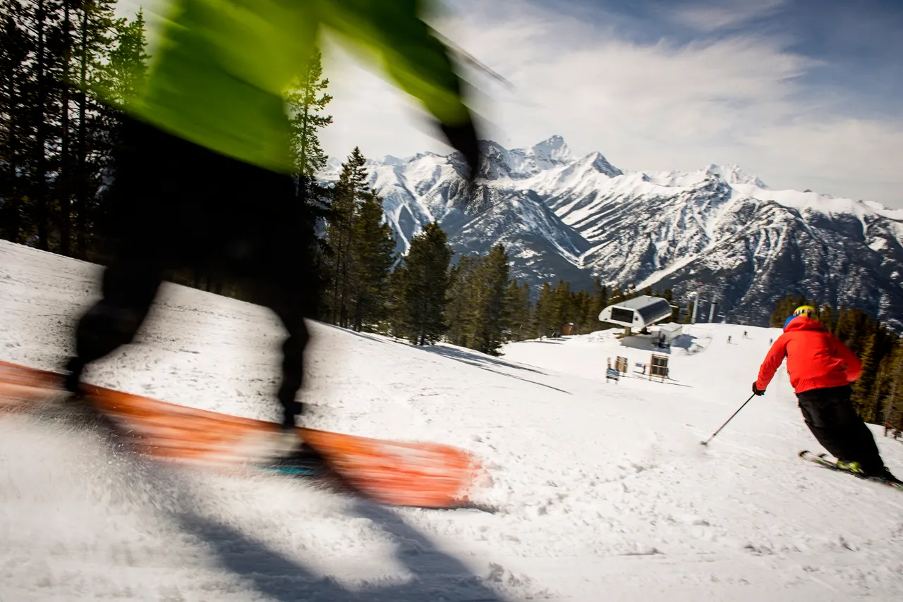 Piste skiing - snowboarding