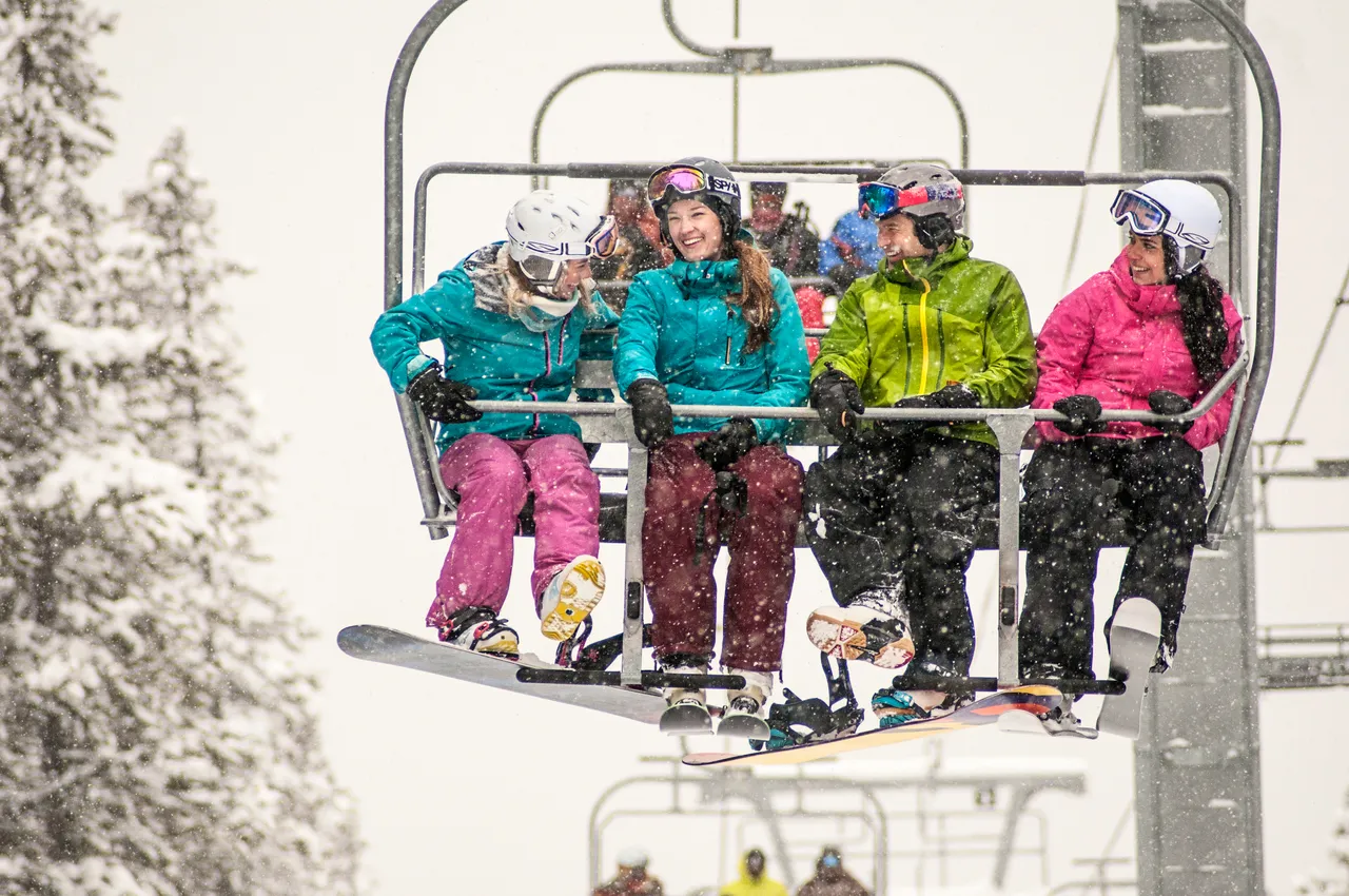 People on a chairlift