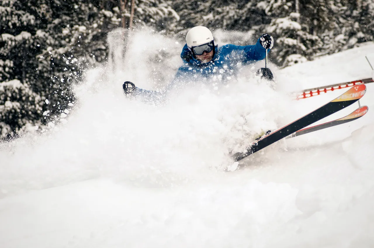 Powder skiing - snowboarding