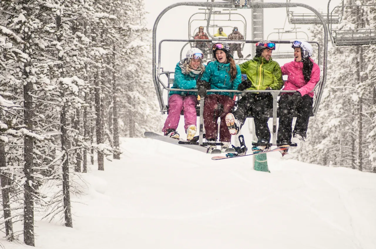 People on a chairlift