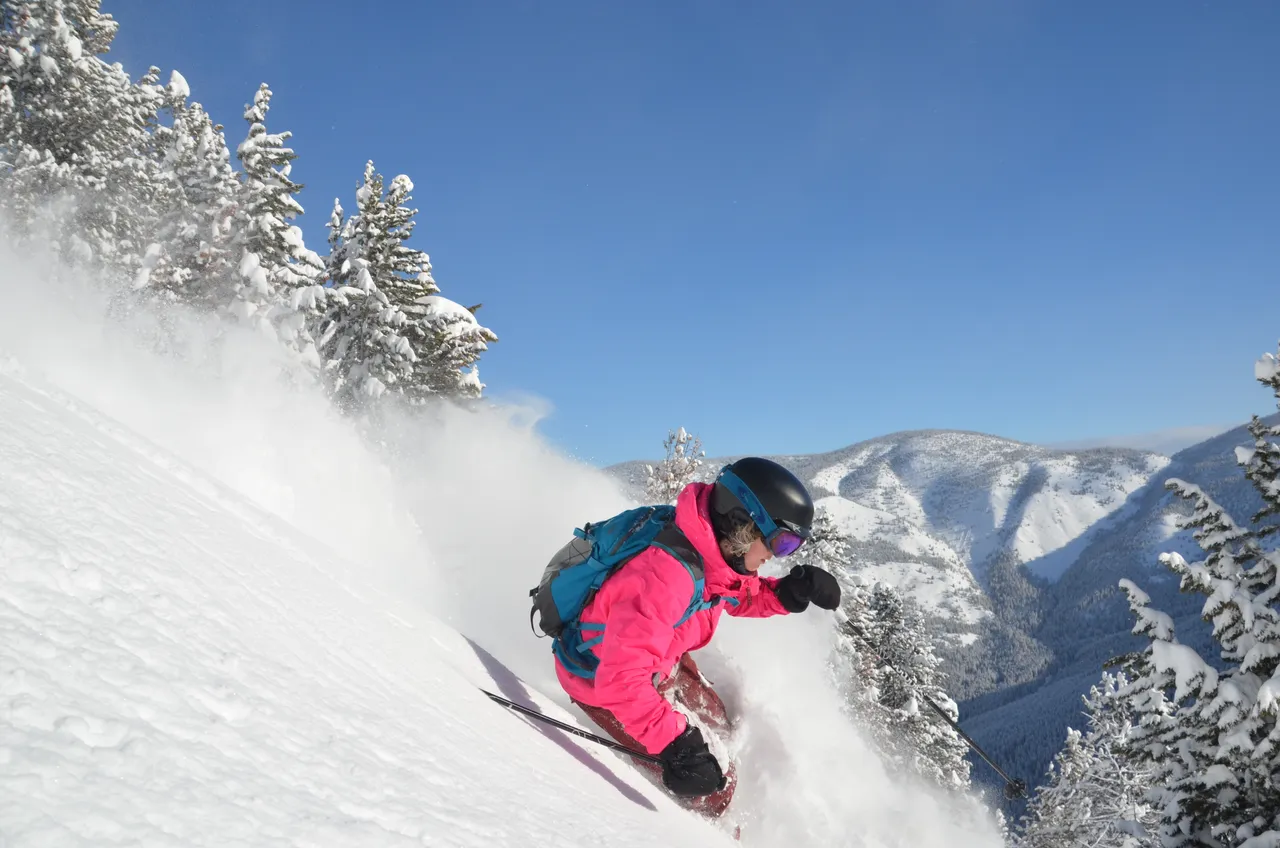 Powder skiing - snowboarding