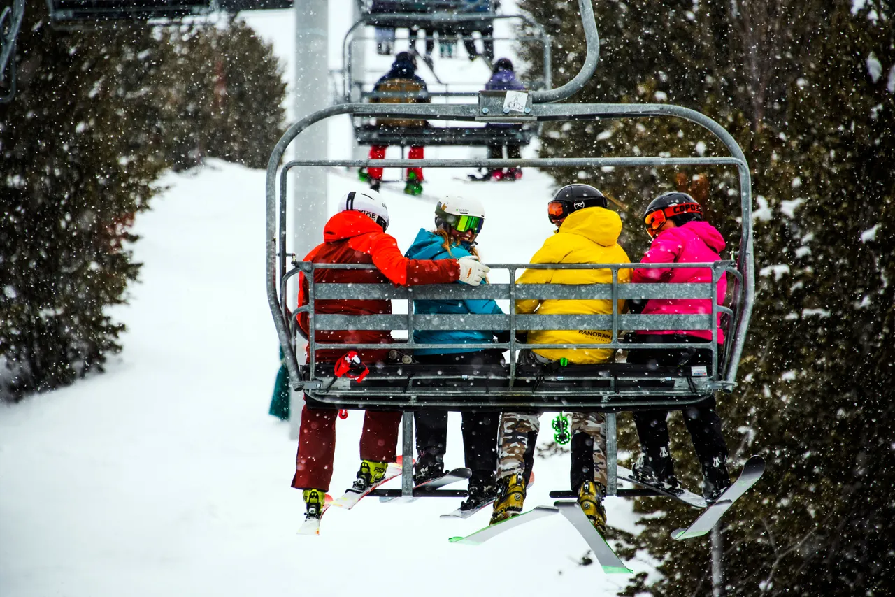 People on a chairlift